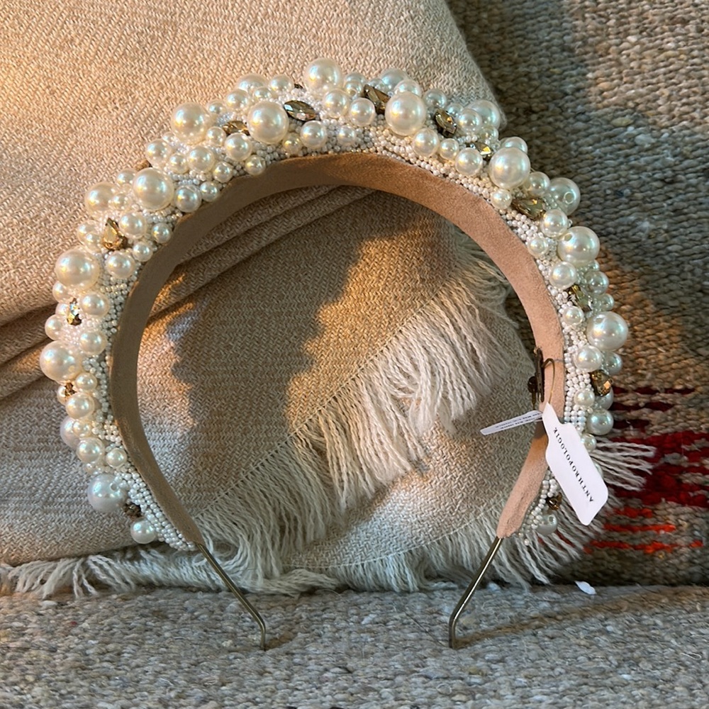 Anthropologie Pearl Bridal Headband